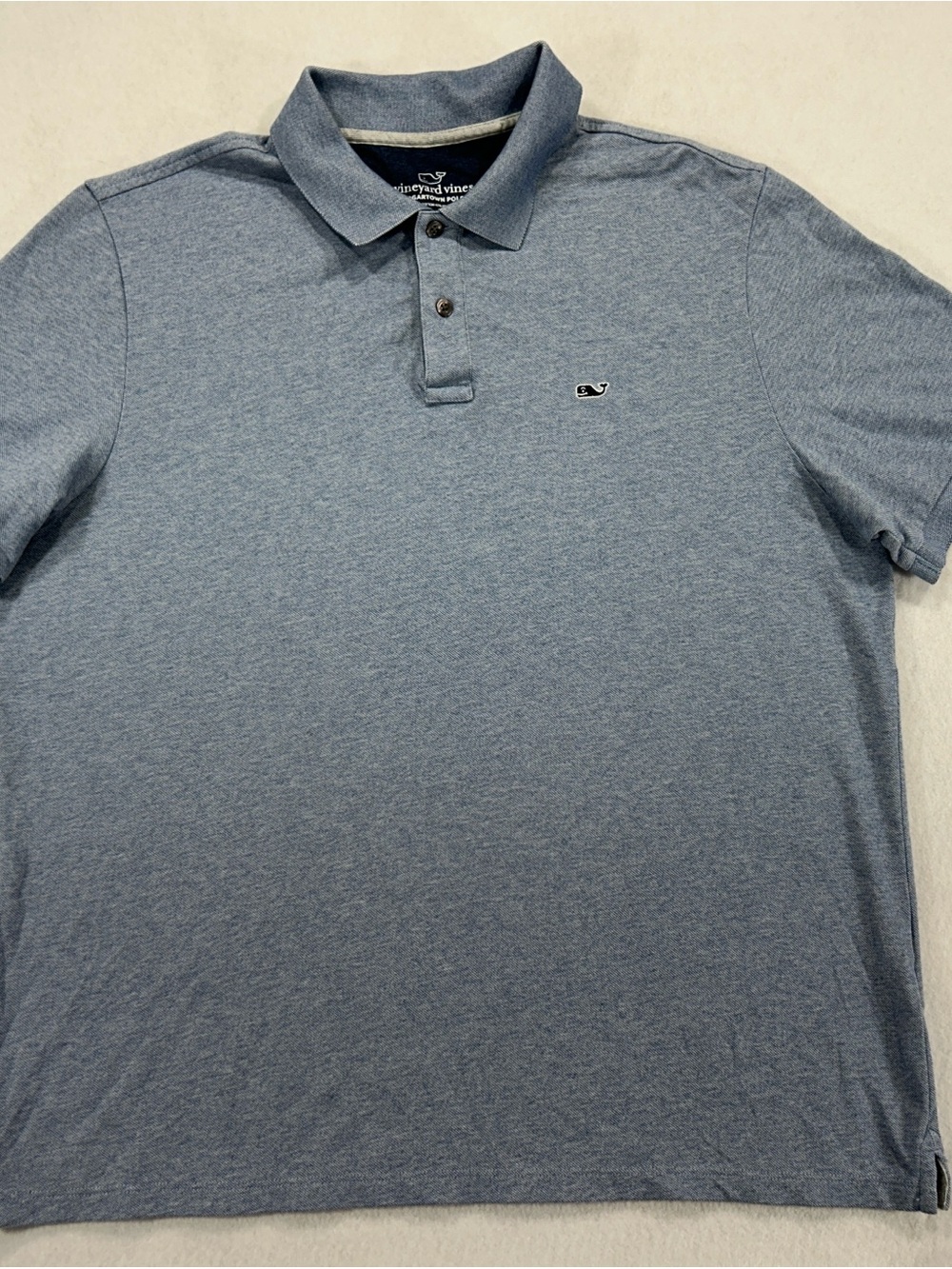 Vineyard Vines Edgartown Men’s Large Blue Heather Stretch Polo